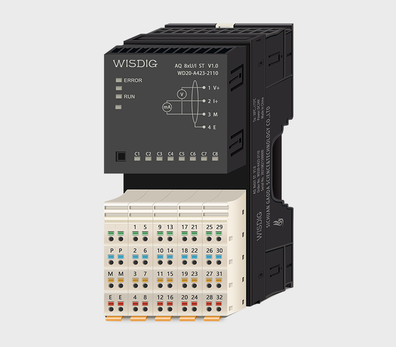 葡京线路检测3522的8路模拟量输出模块-8通道电流电压信号输出